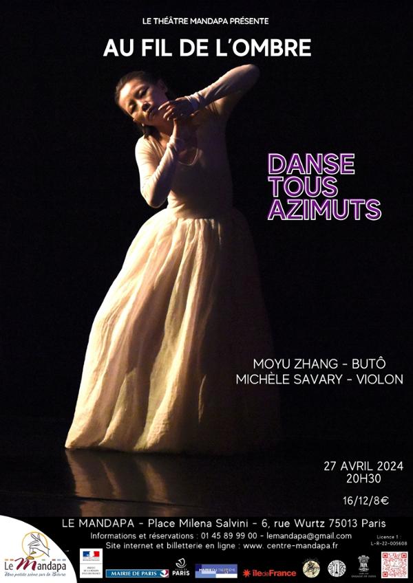 Au fil de l’ombre - Danse butô • Moyu Zhang, danse et  Michèle Savary, violon