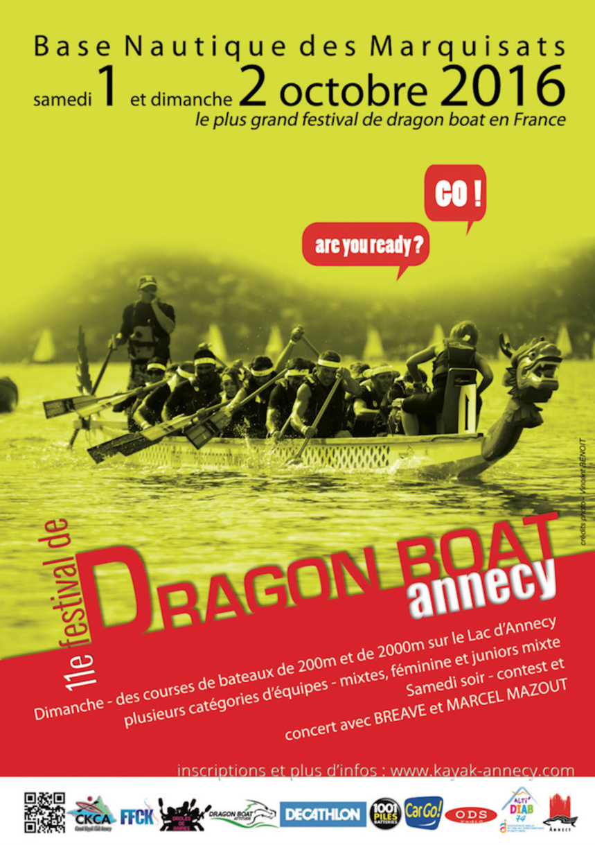 11° édition du Festival Dragon Boat d'Annecy les 1er et 2 octobre 2016 11° édition du Festival Dragon Boat d'Annecy les 1er et 2 octobre 2016