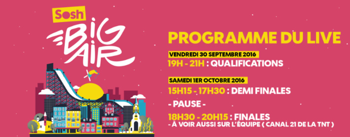 Le LIVE VIDEO streaming du SOSH BIG AIR Annecy, c'est par ici ! Le LIVE VIDEO streaming du SOSH BIG AIR Annecy, c'est par ici !