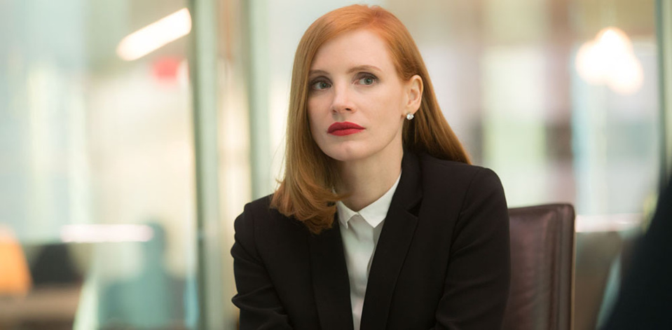 Jessica Chastain dans Miss Sloane.  KERRY HAYES / 2016 EUROPACORP - FRANCE 2 CINÉMA