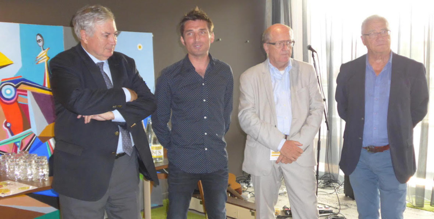 Pierre Lambert Préfet, Cyril Duret Président d’Annecy Tennis, Bruno Vespres Co-Directeur tournoi, Marcel Cénatiempo Secrétaire Général de la ligue de Tennis Dauphiné Savoie ©Les Princes Annecy