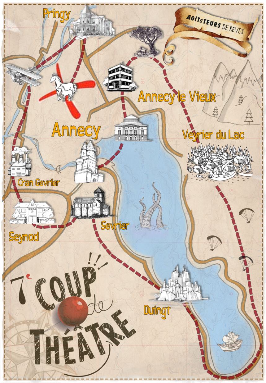 Les lieux de spectacle qui composent la carte au trésor / 7° Coup de théâtre pour les Agitateurs de Rêves Les lieux de spectacle qui composent la carte au trésor / 7° Coup de théâtre pour les Agitateurs de Rêves