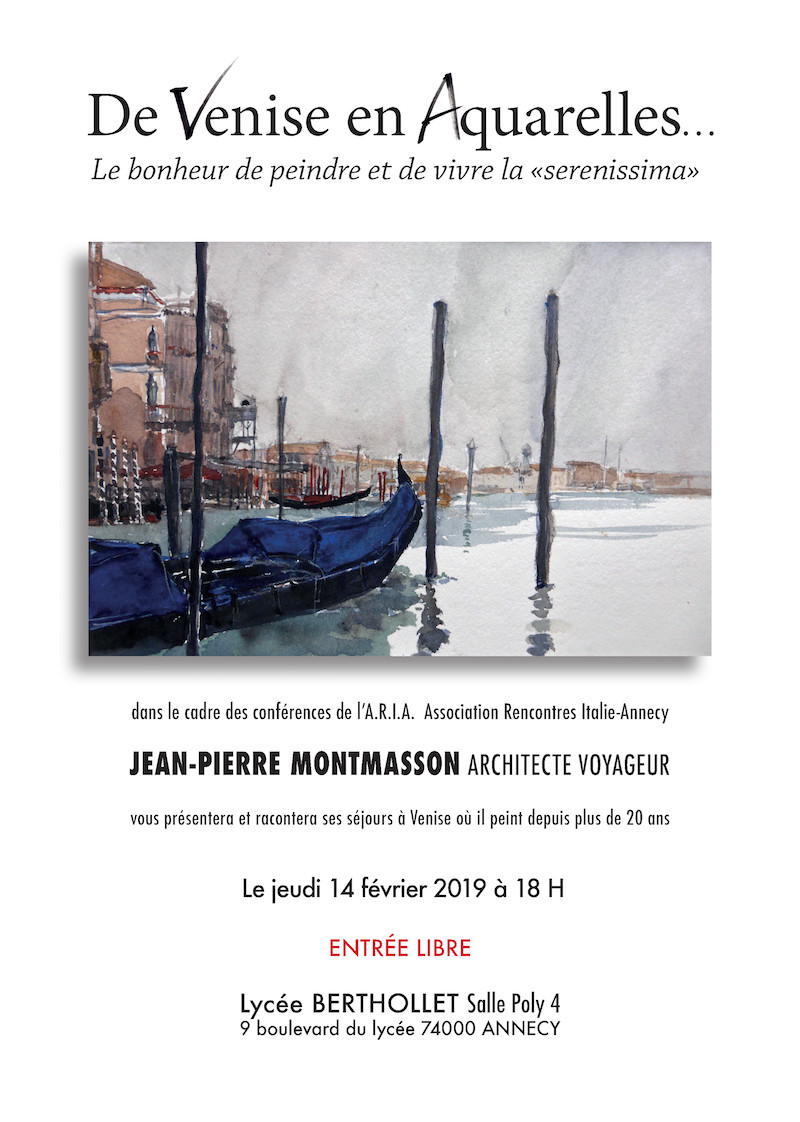 Venise en aquarelles, conférence