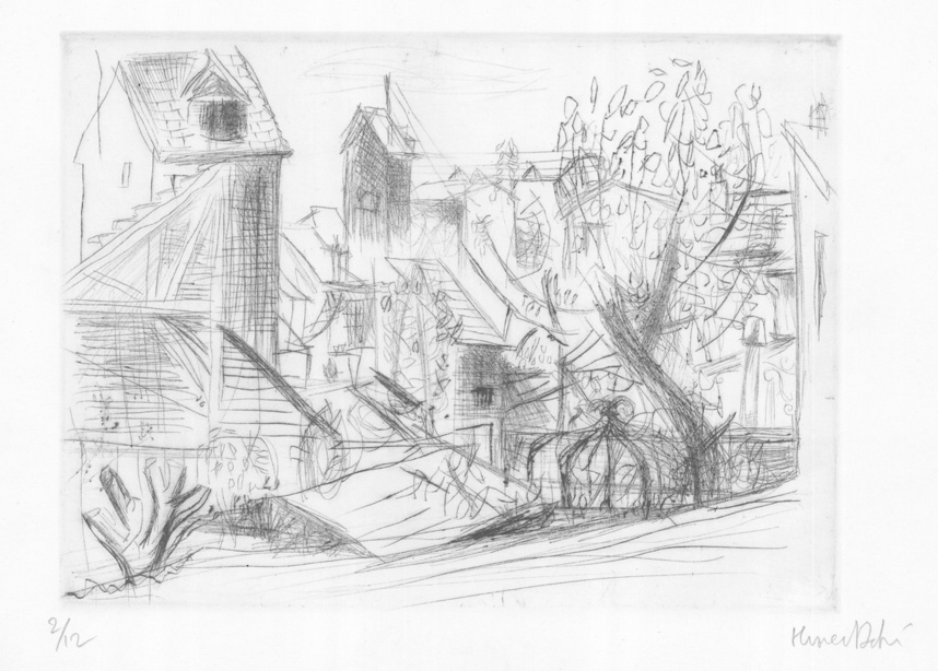 Olivier Debré, Sans titre, eau-forte sur papier, 24,4 x 31,6 cm, 1948, collection des Musées d'Annecy (c)Adagp, Paris Olivier Debré, Sans titre, eau-forte sur papier, 24,4 x 31,6 cm, 1948, collection des Musées d'Annecy (c)Adagp, Paris