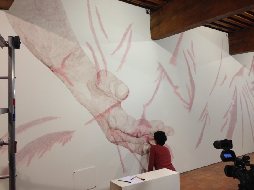 Patricia Cartereau à l'oeuvre. Résidence Château Annecy 2015.© musée Annecy Patricia Cartereau à l'oeuvre. Résidence Château Annecy 2015.© musée Annecy