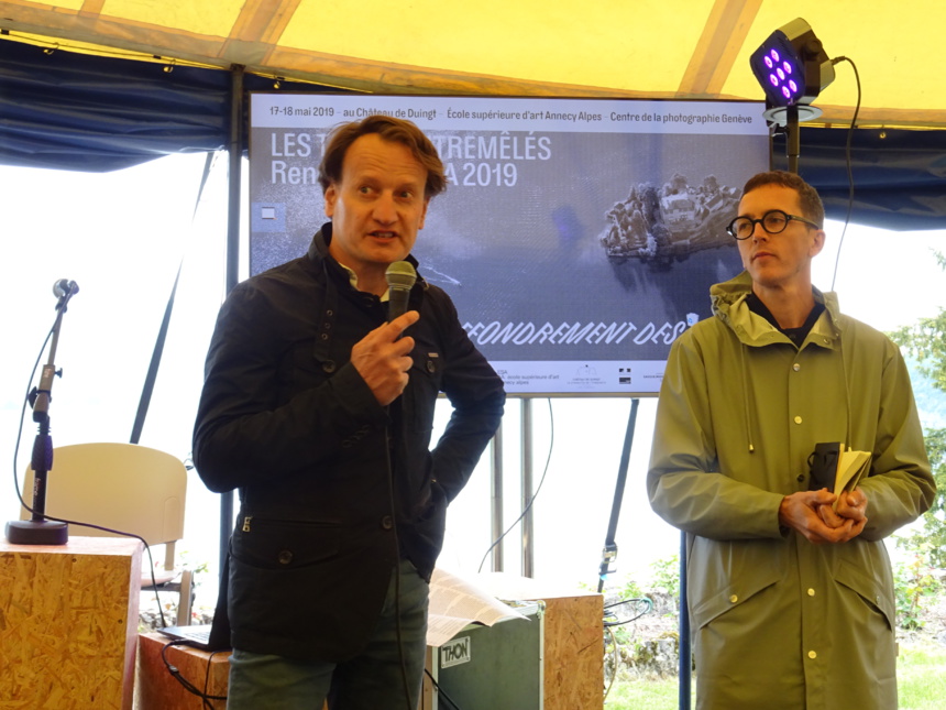 HUgues de Certeau, hôte de la Presqu'île de l'Imaginaire et Séphane Sauzedde, directeur de l'ESAAA