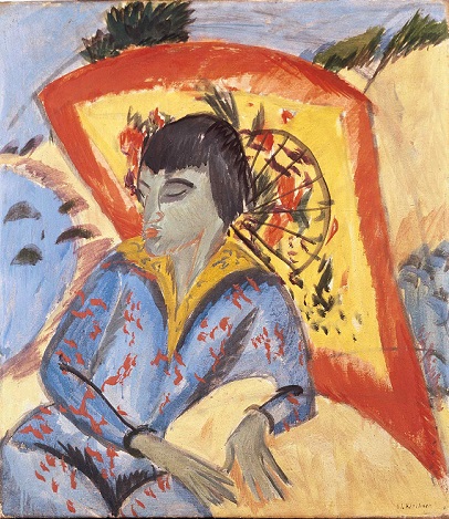 L. Kirchner Erna avec parapluie japonais. 1913. © Jörg Müller L. Kirchner Erna avec parapluie japonais. 1913. © Jörg Müller