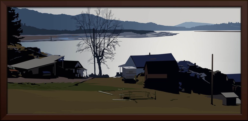 Lac d'Annecy ? Paysage américain ? Alain Bublex. Exposition "An American landscape" Lac d'Annecy ? Paysage américain ? Alain Bublex. Exposition "An American landscape"