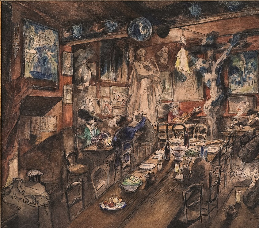 Georges Tiret-Bognet. Intérieur du Lapin agile. vers 1910. photo © S. Pons