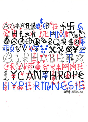 Lycanthrope 26 octobre 2016 Stylo à bille et feutre sur papier glacé Lycanthrope 26 octobre 2016 Stylo à bille et feutre sur papier glacé