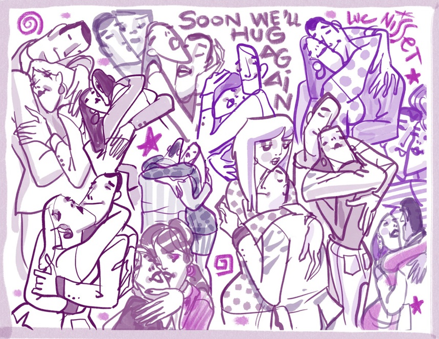 Dessin "Soon we'll hug again" de Luc Nisset Dessin "Soon we'll hug again" de Luc Nisset