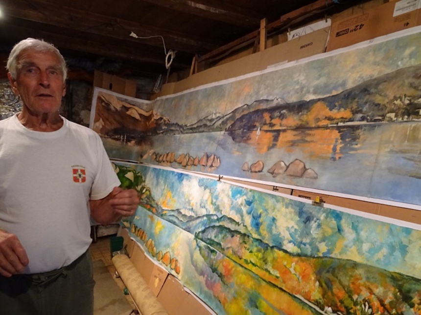 Le lac d'Annecy vu de l'Abreuvoir par Georges Sprungli ©Paul Rassat Le lac d'Annecy vu de l'Abreuvoir par Georges Sprungli ©Paul Rassat