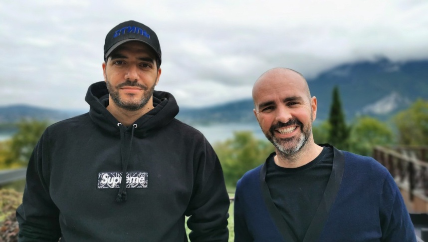 Tarek Boudali et Julien Arruti en tournée promo pour le film 30 jours max ©Damien Tiberio