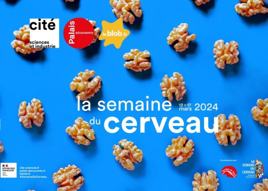 affiche de la semaine du cerveau à la cité des sciences et au palais de la découverte