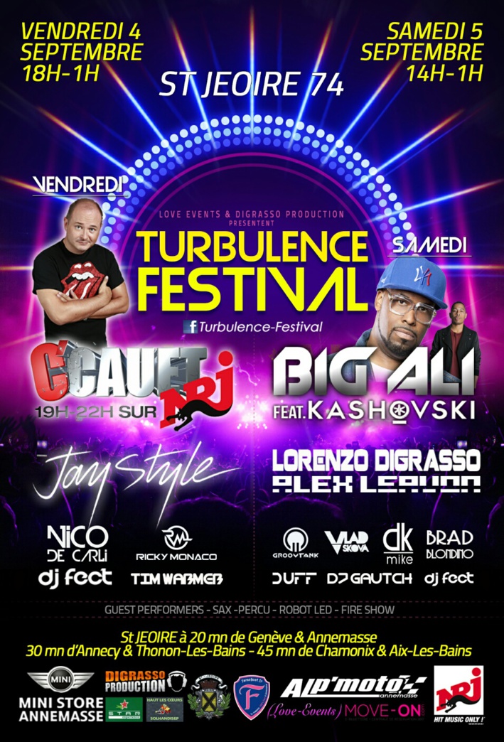 Turbulence Festival à Saint-Jeoire les 4 et 5 septembre 2015