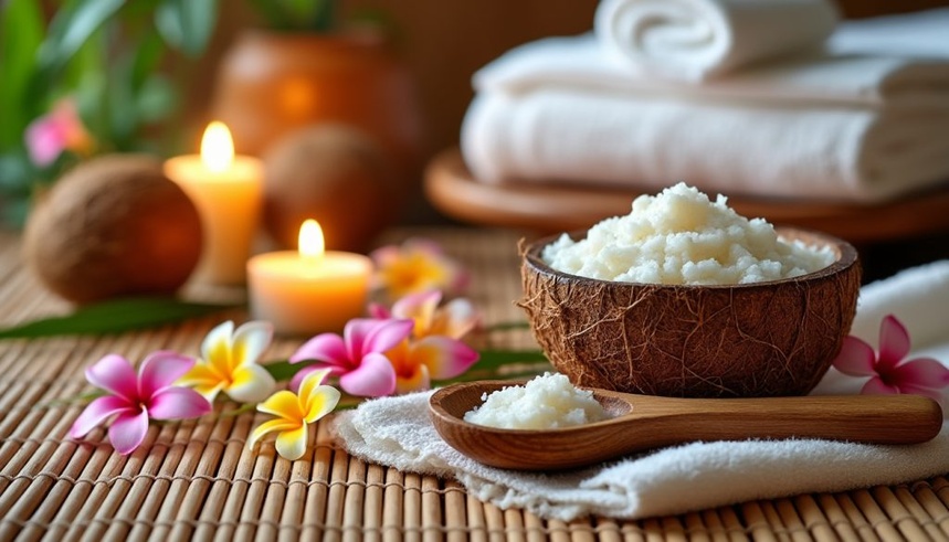 Gommage à la noix de coco : Un moment réparateur pour votre épiderme