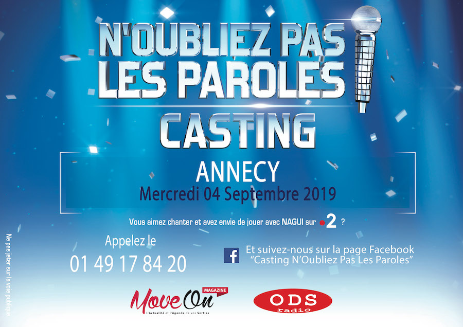 Vous aimez chanter ? Participez au casting de « N’Oubliez Pas Les Paroles » à Annecy le 4 septembre 2019 !