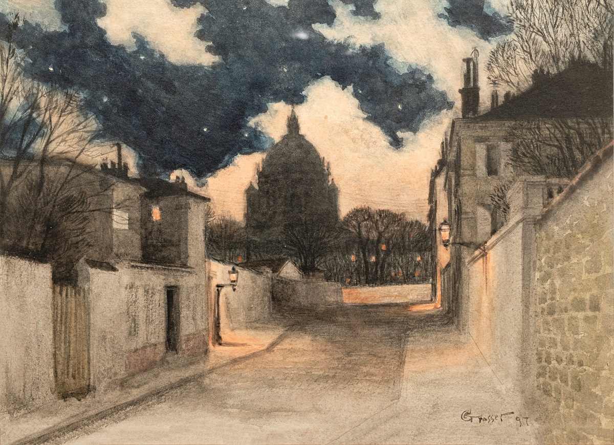 Eugène Grasset. Nuit étoilée à Montmartre 1897. Photo © S. Pons