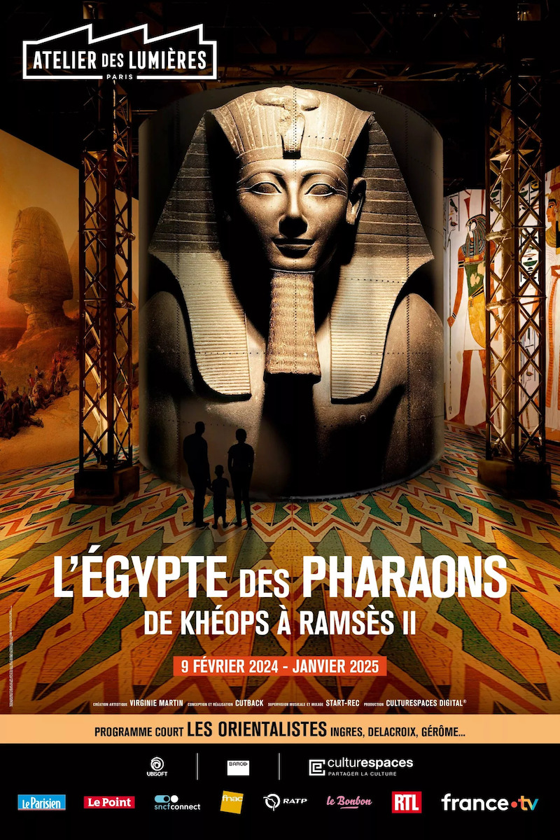 Affiche L'Égypte des Pharaons à l'atelier des Lumières 2024 Affiche L'Égypte des Pharaons à l'atelier des Lumières 2024