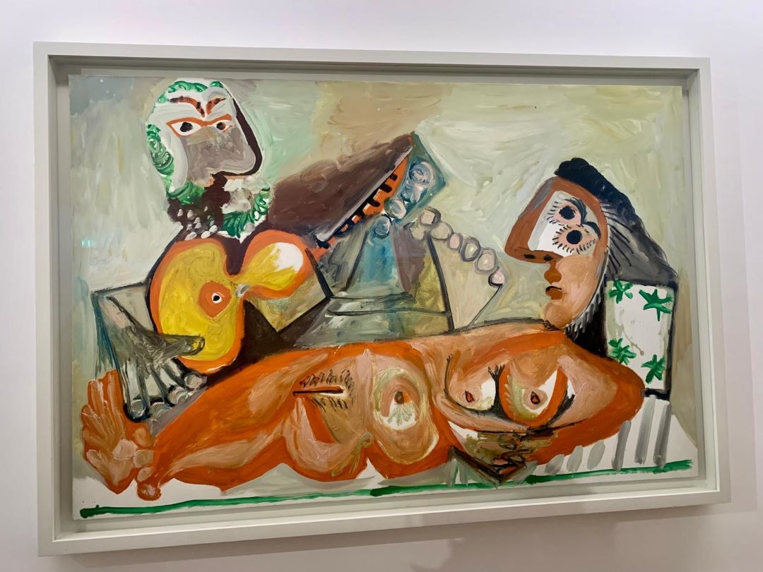 Peinture Nu couché et homme jouant la guitare de Pablo Picasso © Emma Pauchont