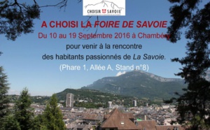 CHOISIR SAVOIE présent à la Foire de Savoie, du 10 au 19 septembre 2016