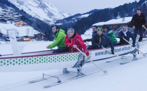 Découvrez le Snow Dragon Boat : un bateau sur une piste de ski !